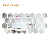Kit 30 Un. Espelho Flexível Decorativo 17x19,6cm Hexágono Kit 30 Un. Espelho Flexível Decorativo 17x19,6cm Hexágono