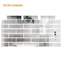 Kit 30 Un. Espelho Flexível Decorativo 30x7,5cm Retangulo Brick Kit 30 Un. Espelho Flexível Decorativo 30x7,5cm Retangulo Brick