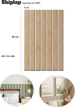 Kit 30 un Ripas Cruas 90x9 cm MDF Madeira Ripado Shiplap Painel decoração