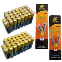 Kit 30 Und Pilhas Palito AAA + 30 Pilhas AA Comum Para Controle Relógio