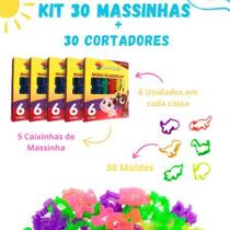 Kit 30 Unidades de Massinha de Modelar 30 Cortador Forminha Molde Kit Festa Lembrancinha Criança