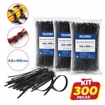 Kit 300 Abraçadeiras de Nylon Preta 4,8mm x 40cm Kit 300 Abraçadeiras de Nylon Preta 4,8mm x 40cm