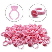 Kit 300 Anéis Batoque Rosa AB1 Henna Cílios Micropigmentação Lash Designer Olhos Beleza Estética Sobrancelha