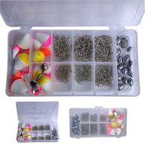 Kit 300 Anzol Maruseigo + Tralha de Pesca 351pçs com Estojo