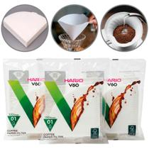 Kit 300 Filtros V60 Hario Tamanho 01 Branco Coador de Café Japonês Original