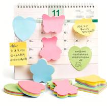 Kit 300 Folhas Bloco De Notas Adesivo Colorido Sticky Notes Em Formatos Sortidos
