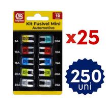 Kit 300 Fusíveis Carro Moto Caminhão Padrão Nacional 5A a 30A