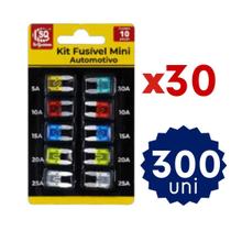 Kit 300 Fusíveis Carro Moto Caminhão Padrão Nacional 5A a 30A