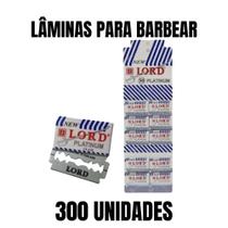 Kit 300 Lâminas Para Barbear Lord Platinum Profissional