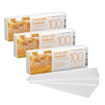 Kit 300 Lenços para Depilação Fibra Natural Depilatório Depilflax