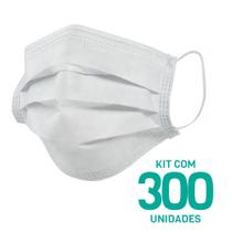 Kit 300 Máscaras Descartáveis Adulto Tripla Camada Cor Branco