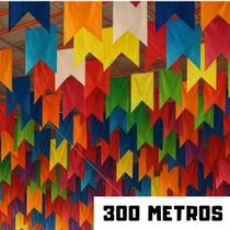 Kit 300 Metros Bandeirinha Decoração Festa Junina Julina São João Quermesse Papel Seda Ambiente Externo Kit 300 Metros Bandeirinha Decoração Festa Junina Julina São João Quermesse Papel Seda Ambiente Externo