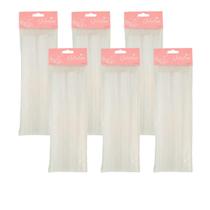 Kit 300 Palito 28 cm Transparente Pirulito Topo Bolo Petisco