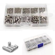 Kit 300 parafuso porca soquete sem cabeça rosca fixaçao inox Kit 300 parafuso porca soquete sem cabeça rosca fixaçao inox