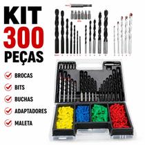 Kit 300 Peças Brocas Bits Buchas Para Furadeira E Parafusadeira Kit 300 Peças Brocas Bits Buchas Para Furadeira E Parafusadeira