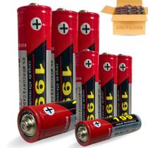 Kit 300 Pilhas AA 1,5v Normal Comum 5 Caixas