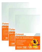 Kit 300 Polaseal Plástico para Plastificação Crachá CPF RG 0,05mm - Cassmar