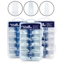 Kit 300 Postiças Bailarina Curvatura C Almond Transparente