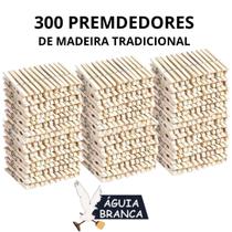 Kit 300 Prendedores de madeira ÁGUIA BRANCA tamanho tradicional ENVIO IMEDIATAMENTE