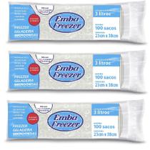 Kit 300 Sacos Plásticos Conservar Alimentos 3 Litros 23x38cm Kit 300 Sacos Plásticos Conservar Alimentos 3 Litros 23x38cm
