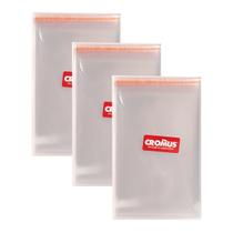 Kit 300 Saquinho adesivado transparente 12x15cm + 3 aba Cromus