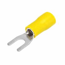 Kit 300 Terminal Elétrico Forquilha Garfo 4 a 6mm Amarelo