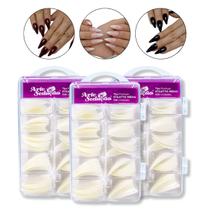 Kit 300 Tips Unha Postiça Stiletto Alongamento Arte Sedução Manicure Nail Art Nail Designer Studio Salão de Beleza Decoração de Unhas