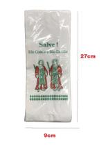 Kit 3000 Sacolas De Papel Branca São Cosme E Damião 9X27Cm