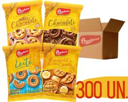 Kit 300un Biscoitos Sortidos Bauducco Sache 11,5g