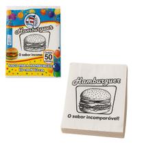 Kit 300un Saco Papel branco escrito Hambúrguer 10x12cm Kit 300un Saco Papel branco escrito Hambúrguer 10x12cm