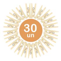 Kit 30un Mini prendedor pregador grampos madeira natural Kit 30un Mini prendedor pregador grampos madeira natural
