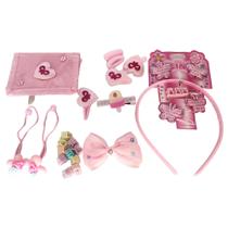 Kit 31 Pçs Presilha Xuxinha Cabelo Infantil Acessórios Rosa