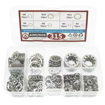 Kit 315 Arruelas Dentadas Dentes Estrela Bloqueio Inox