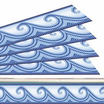 Kit 32 Adesivos Borda Piscina Mosaico Ondas Do Mar 100x20cm Kit 32 Adesivos Borda Piscina Mosaico Ondas Do Mar 100x20cm