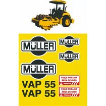 Kit 32 Adesivos Compatível Rolo Compactador Müller VAP 55 Kit 32 Adesivos Compatível Rolo Compactador Müller VAP 55