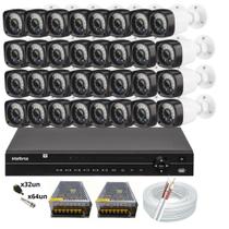 Kit 32 Camera de Segurança Infravermelho Hd Dvr Intelbras 32ch s/hd