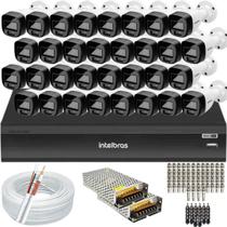 Kit 32 Câmeras de Segurança Full Color Vhd 1220 B Intelbras Dvr Inteligente Imhdx 3132 colorido noite
