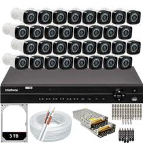 Kit 32 Câmeras de Segurança HD Dvr 32 canais Intelbras Hd 3TB