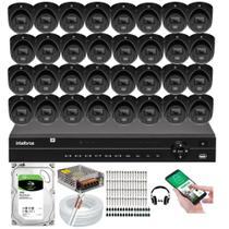 Kit 32 Cameras de Segurança Intelbras vhd 3220 C/ Audio Microfone Full Hd Dvr Mhdx 32ch + hd 3TB