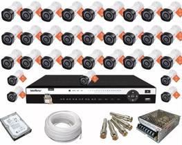 Kit 32 Câmeras Dvr Multi Hd 1032 Intelbras 32 Canais +hd 2tb