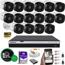Kit 32 Câmeras Intelbras Full Hd 1220b 20m Dvr 16 Canais 4tb Kit 32 Câmeras Intelbras Full Hd 1220b 20m Dvr 16 Canais 4tb