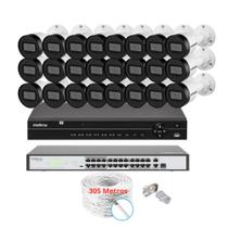 Kit 32 Câmeras Segurança IP Intelbras Vip1130B Bullet Nvd 32 Canais+Switch Poe sf2421