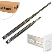 Kit 32 Corrediça Telescópica 40Cm Gaveta Zinco Trilho16 Par