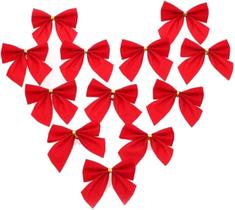 Kit 32 Enfeite De Natal Laço Vermelho De Veludo Lindos Kit 32 Enfeite De Natal Laço Vermelho De Veludo Lindos