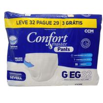 Kit 32 Fraldas Geriátrica Confort Master Pants Tamanho:G-EG Kit 32 Fraldas Geriátrica Confort Master Pants Tamanho:G-EG