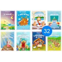 Kit 32 Livrinhos Histórias Bíblicas Lembrancinha Sacolinha de Aniversário Festa Escola Ciranda