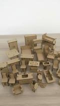 Kit 32 Mini Móveis MDF p/ Casinha Boneca Desmontado Kit 32 Mini Móveis MDF p/ Casinha Boneca Desmontado