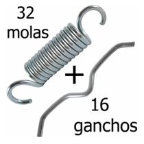 Kit 32 Molas 9cm + 16 Ganchos Bigodes