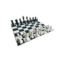 kit 32 Peças grande de xadrez oficial com Tabuleiro Lona 45x45 cm Dobrável
