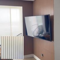 kit 32 placas decorativa 3d parede painel ripa moderno 50x50 lavavel duravel decoração ripado madeira pvc casa sala escritorio - Revest3d